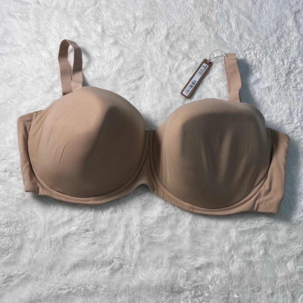 Skims Women's Fits Everybody Strapless Bra Clay Tan Size 42DDDD BA-BAN-3151 NWT‎